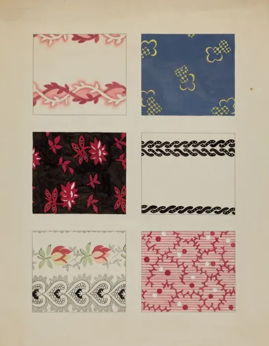 Framed Print : Materials from Quilt, c. 1936. Creator: Dorothy Posten Framed Print : Materials from Quilt, c. 1936. Creator: Dorothy Posten