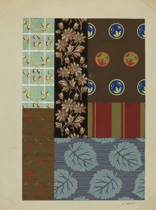 Framed Print : Materials from Quilt, c. 1936. Creator: Edward White Framed Print : Materials from Quilt, c. 1936. Creator: Edward White