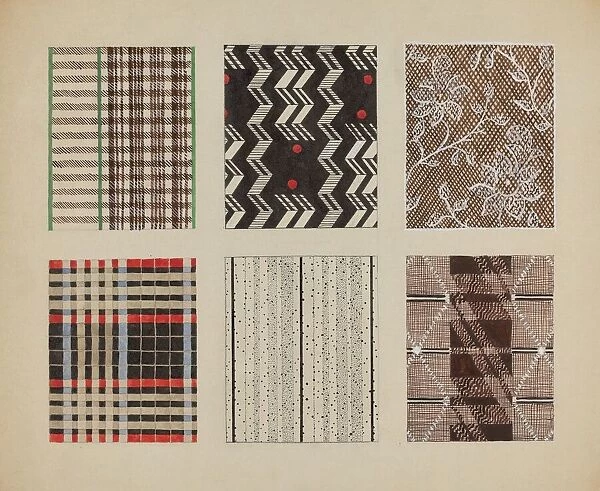 Materials from Quilt, c. 1937. Creator: Dorothy Posten