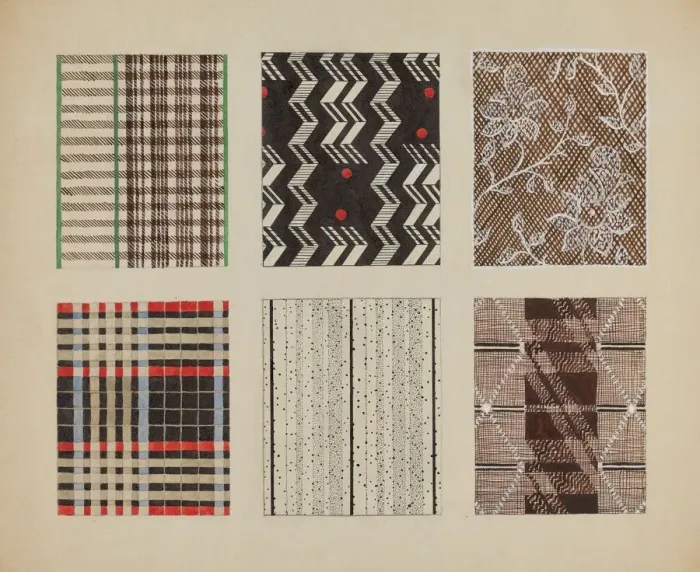 Framed Print : Materials from Quilt, c. 1937. Creator: Dorothy Posten Framed Print : Materials from Quilt, c. 1937. Creator: Dorothy Posten