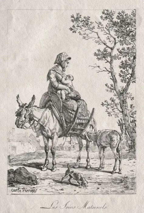 Framed Print : Maternal Care. Creator: Carle Vernet (French, 1758-1836) Framed Print : Maternal Care. Creator: Carle Vernet (French, 1758-1836)