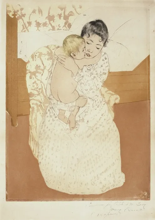 Framed Print : Maternal Caress, 1890-1891. Creator: Cassatt, Mary (1845-1926) Framed Print : Maternal Caress, 1890-1891. Creator: Cassatt, Mary (1845-1926)
