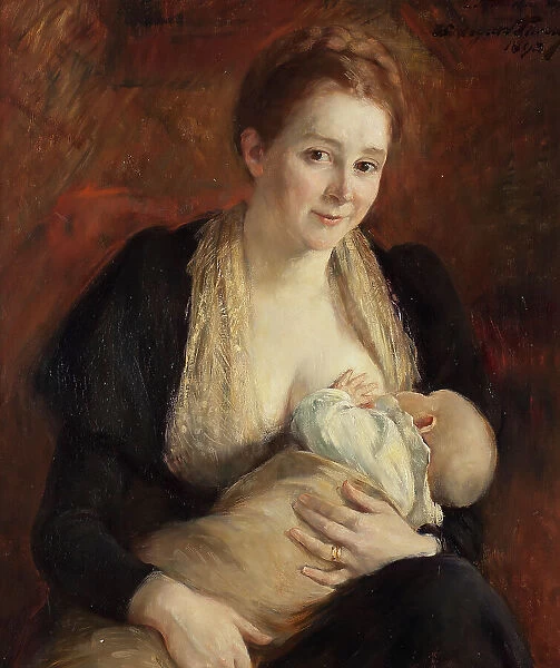 Maternal Joy. The Wife of the Artist Jacob Kulle, 1894. Creator: Hildegard Katerina Thorell