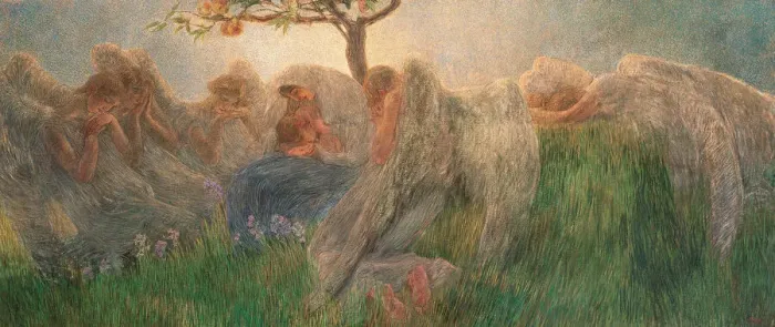 Framed Print : Maternity, 1890-1891. Creator: Previati, Gaetano (1852-1920) Framed Print : Maternity, 1890-1891. Creator: Previati, Gaetano (1852-1920)