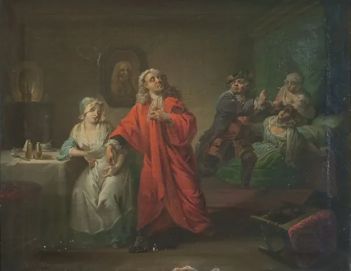 Framed Print : The Maternity Ward, Act III, Scene 6; Holberg Gallery, 1810. Creator: Christian August Lorentzen Framed Print : The Maternity Ward, Act III, Scene 6; Holberg Gallery, 1810. Creator: Christian August Lorentzen