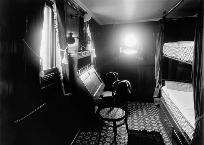 Framed Print : A Mate's stateroom, S.S. J.H. Sheadle, between 1906 and 1910. Creator: Unknown Framed Print : A Mate's stateroom, S.S. J.H. Sheadle, between 1906 and 1910. Creator: Unknown