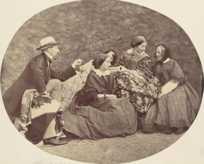Framed Print : [Mathias Housermann, Marie Antoine, Elise Housermann, and Pepe Woss], 1850s-60s. Creator: Franz Antoine