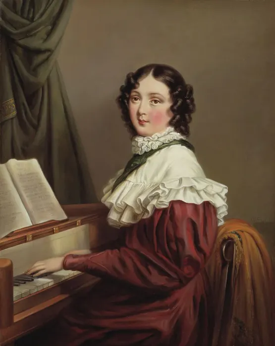 Framed Print : Mathilda Valeria Beatrix d´Orozco (1796-1863), composer, singer, early-mid 19th century. Creator: Axel Johan Fägerplan Framed Print : Mathilda Valeria Beatrix d´Orozco (1796-1863), composer, singer, early-mid 19th century. Creator: Axel Johan Fägerplan