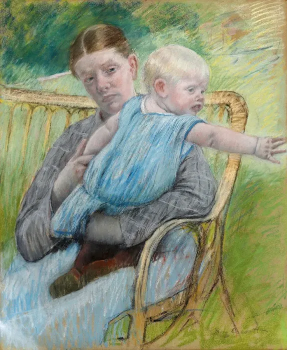 Framed Print : Mathilde Holding Baby, c. 1889. Artist: Cassatt, Mary (1845-1926) Framed Print : Mathilde Holding Baby, c. 1889. Artist: Cassatt, Mary (1845-1926)