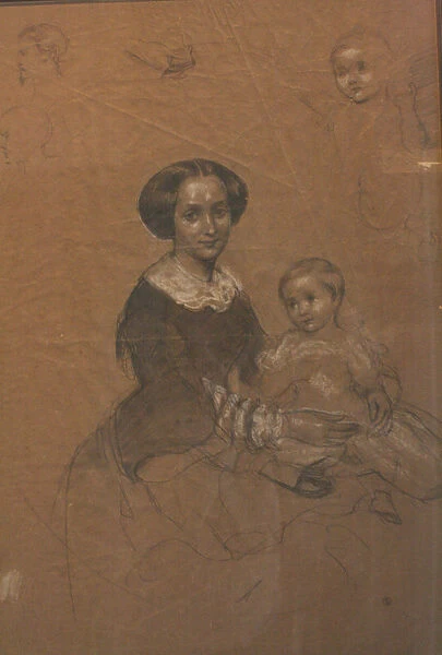 Mathilde Wesendonck (1828-1902) with her son Guido, 1856