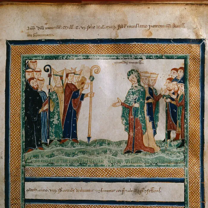 Framed Print : Matilda of Tuscany (From: Vita Mathildis di Donizone di Canossa), Between 1111 and 1115. Artist: Donizone di Canossa (active Early 12th cen. ) Framed Print : Matilda of Tuscany (From: Vita Mathildis di Donizone di Canossa), Between 1111 and 1115. Artist: Donizone di Canossa (active Early 12th cen. )