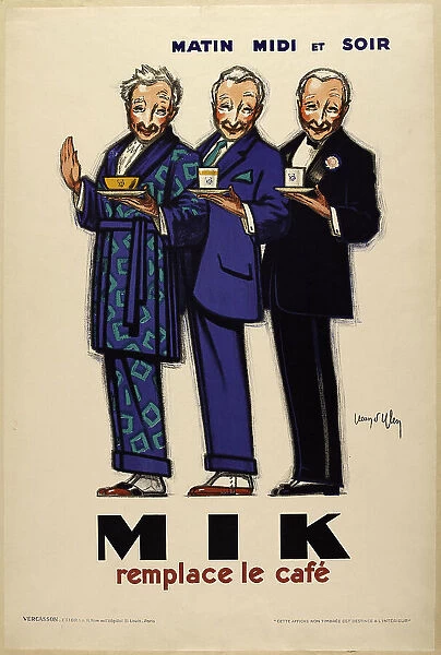 Matin, midi et soir... MIK remplace le café (Morning, noon and evening... MIK replaces... c.1930. Creator: D'Ylen, Jean (1886-1938)