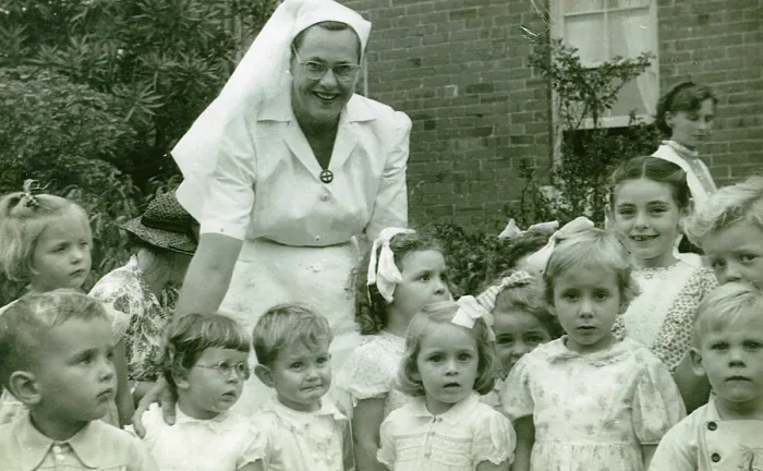 Framed Print : Matron Joan Gardner and children at St Monan's Hospital, 1952. Creator: Unknown. Matron Joan Gardner and children at St Monan's Hospital, 1952. Creator: Unknown Framed Print : Matron Joan Gardner and children at St Monan's Hospital, 1952. Creator: Unknown. Matron Joan Gardner and children at St Monan's Hospital, 1952. Creator: Unknown