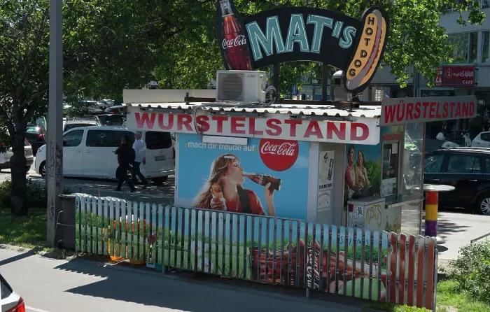 Framed Print : Mat's hot dog wurstelstand, Vienna, Austria, 2022. Creator: Ethel Davies Framed Print : Mat's hot dog wurstelstand, Vienna, Austria, 2022. Creator: Ethel Davies