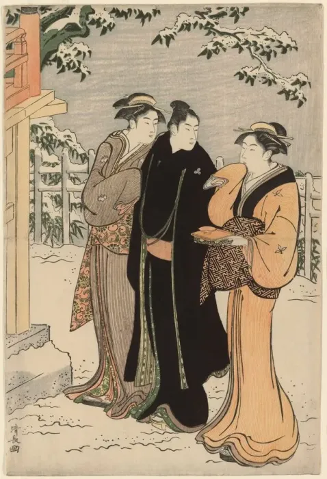 Framed Print : Matsuchi Hill after Snowfall, c. 1785. Creator: Torii Kiyonaga Framed Print : Matsuchi Hill after Snowfall, c. 1785. Creator: Torii Kiyonaga