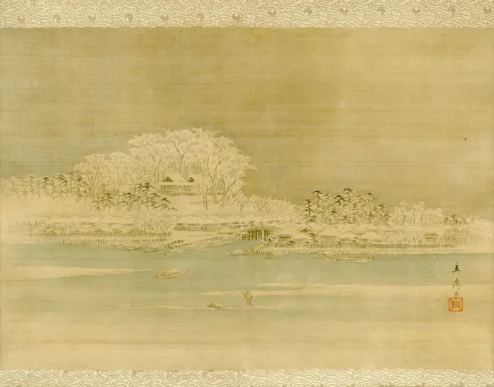 Framed Print : Matsuchiyama on the Sumida River, Edo period, 1856. Creator: Ando Hiroshige Framed Print : Matsuchiyama on the Sumida River, Edo period, 1856. Creator: Ando Hiroshige