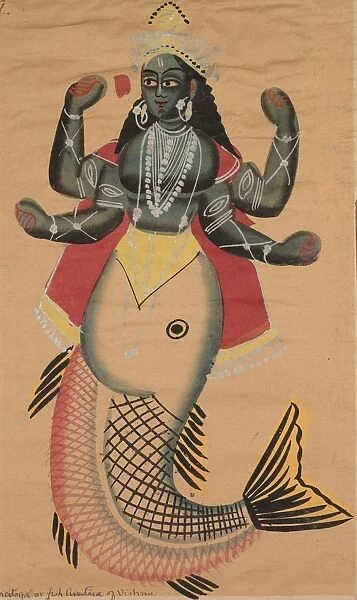 Matsya, Fish Avatara of Vishnu, 1800s. Creator: Unknown