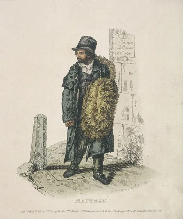 Framed Print : Matt seller carrying his wares on his shoulder, 1820. Artist: Thomas Lord Busby Framed Print : Matt seller carrying his wares on his shoulder, 1820. Artist: Thomas Lord Busby