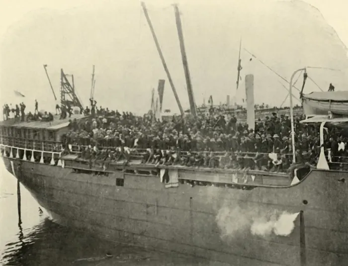 Framed Print : Matteawan Docking, Afternoon of June 9th, Spanish-American War, 1898, (1899) Framed Print : Matteawan Docking, Afternoon of June 9th, Spanish-American War, 1898, (1899)