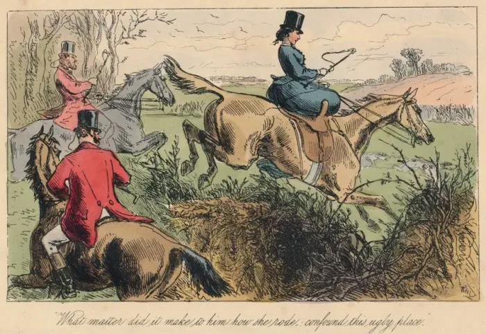 Framed Print : What matter did it make to him how she rode, confound this ugly place, 1865. Artists: John Leech, Hablot Knight Browne Framed Print : What matter did it make to him how she rode, confound this ugly place, 1865. Artists: John Leech, Hablot Knight Browne