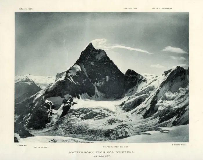Framed Print : The Matterhorn from the Col d Herens, Switzerland, c1900. Artist: J Brunner Framed Print : The Matterhorn from the Col d Herens, Switzerland, c1900. Artist: J Brunner