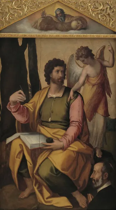 Framed Print : Matthew the Evangelist with Benefactor, 1516-1547. Creator: Perino del Vaga Framed Print : Matthew the Evangelist with Benefactor, 1516-1547. Creator: Perino del Vaga