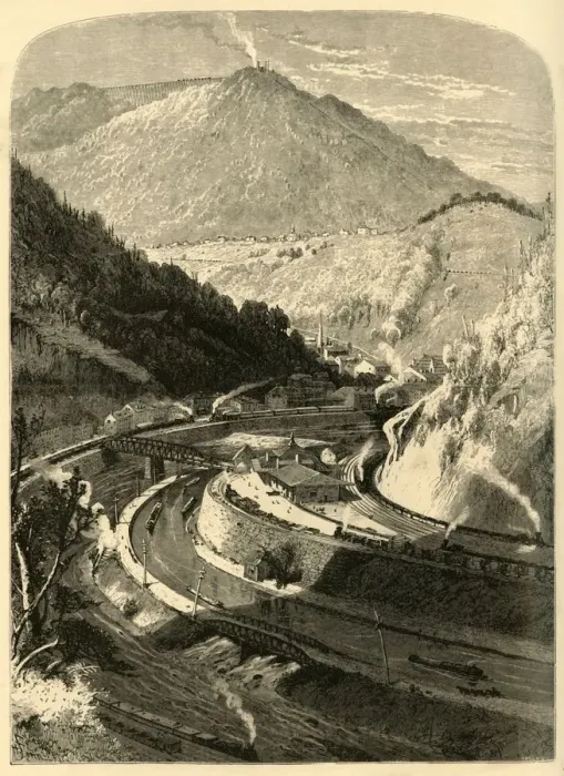 Framed Print : Mauch Chunk and Mount Pisgah, 1872. Creator: John J. Harley Framed Print : Mauch Chunk and Mount Pisgah, 1872. Creator: John J. Harley