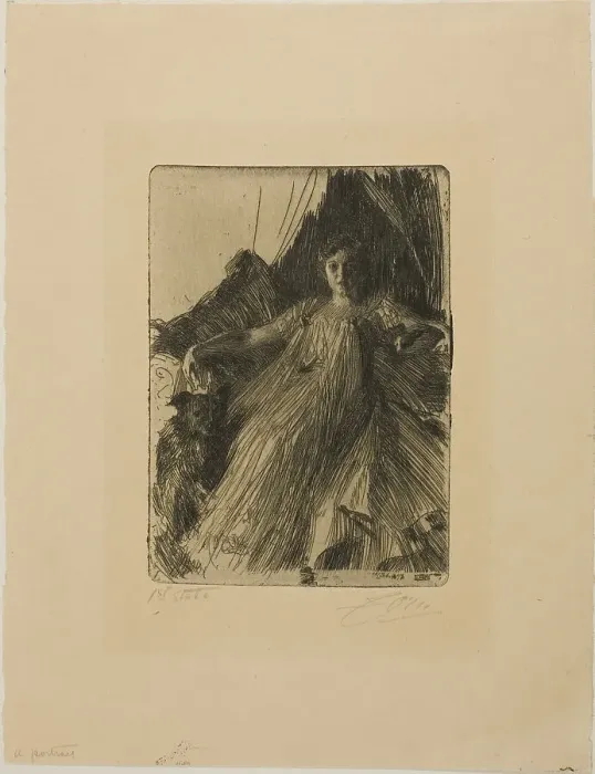 Framed Print : Maud Cassel (Mrs. Ashley), 1898. Creator: Anders Leonard Zorn