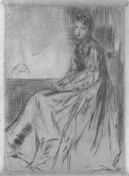 Framed Print : Maude, Seated, 1873, (1904). Artist: James Abbott McNeill Whistler Framed Print : Maude, Seated, 1873, (1904). Artist: James Abbott McNeill Whistler