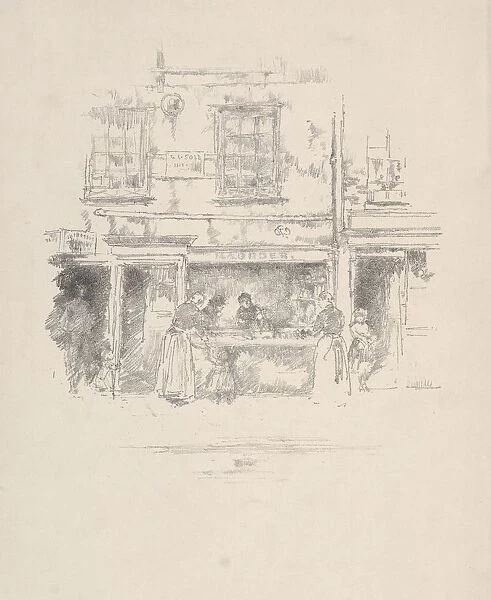 Maunders Fish Shop, Chelsea, 1890. Creator: James McNeill Whistler (American, 1834-1903)