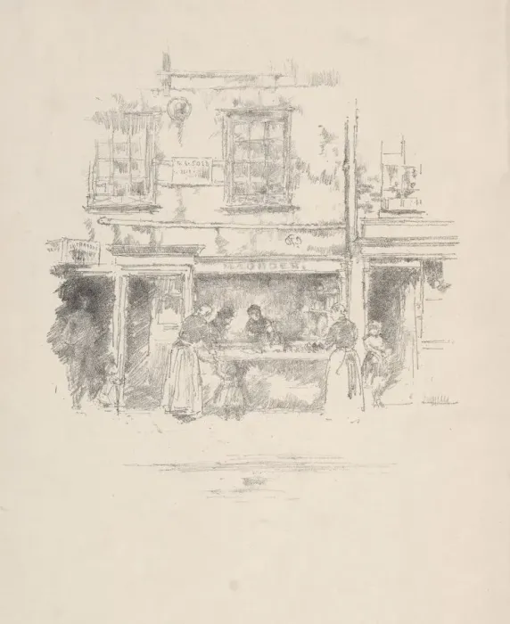 Framed Print : Maunders Fish Shop, Chelsea, 1890. Creator: James McNeill Whistler (American, 1834-1903) Framed Print : Maunders Fish Shop, Chelsea, 1890. Creator: James McNeill Whistler (American, 1834-1903)