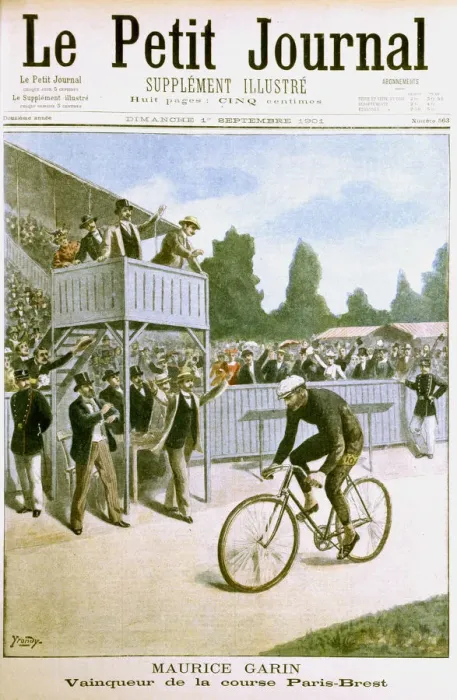 Framed Print : Maurice Garin winning the Paris-Brest cycle race, 1901 Framed Print : Maurice Garin winning the Paris-Brest cycle race, 1901