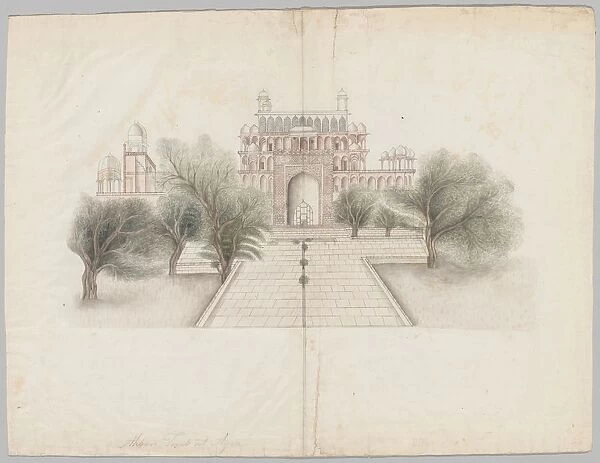 The Mausoleum of Akbar at Secundrabad, early 19th century. Creator: Unknown
