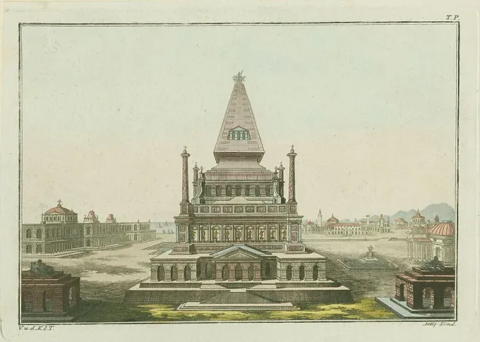 Framed Print : The Mausoleum at Halicarnassus, 1801. Creator: Fischer von Erlach, Joseph Emanuel (1693-1742)
