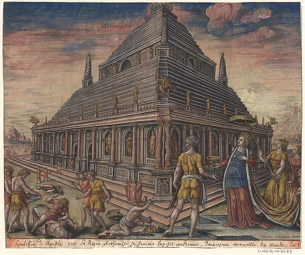 The Mausoleum at Halicarnassus (from the series The Eighth Wonders of the World) After Maarten van Heemskerck, 1572. Artist: Galle, Philipp (1537-1612)