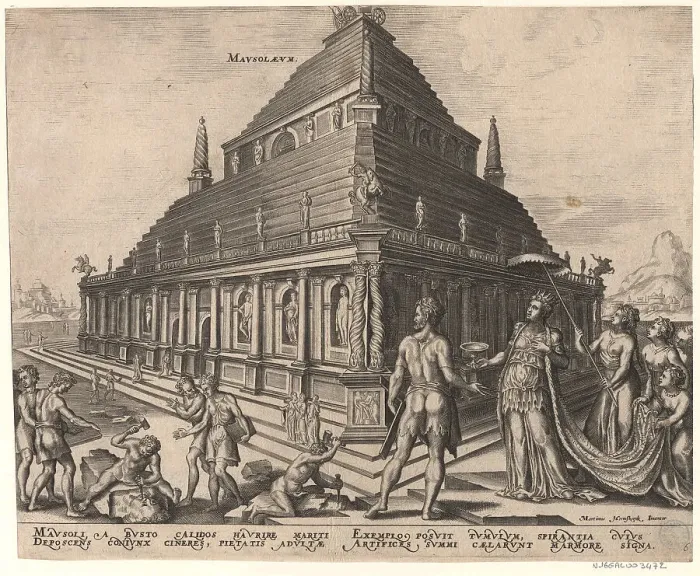 Framed Print : The Mausoleum at Halicarnassus (from the series The Eighth Wonders of the World) After Maarten van Heemskerck, 1572. Artist: Galle, Philipp (1537-1612) Framed Print : The Mausoleum at Halicarnassus (from the series The Eighth Wonders of the World) After Maarten van Heemskerck, 1572. Artist: Galle, Philipp (1537-1612)