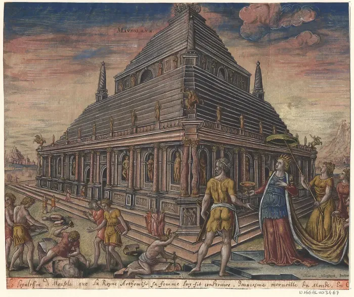 Framed Print : The Mausoleum at Halicarnassus (from the series The Eighth Wonders of the World) After Maarten van Heemskerck, 1572. Artist: Galle, Philipp (1537-1612) Framed Print : The Mausoleum at Halicarnassus (from the series The Eighth Wonders of the World) After Maarten van Heemskerck, 1572. Artist: Galle, Philipp (1537-1612)