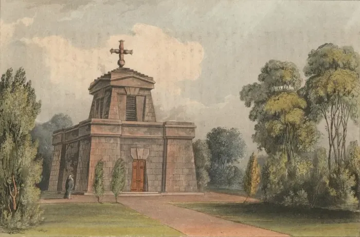 Framed Print : Mausoleum at Trentham, 1824. Creator: John Gendall Framed Print : Mausoleum at Trentham, 1824. Creator: John Gendall