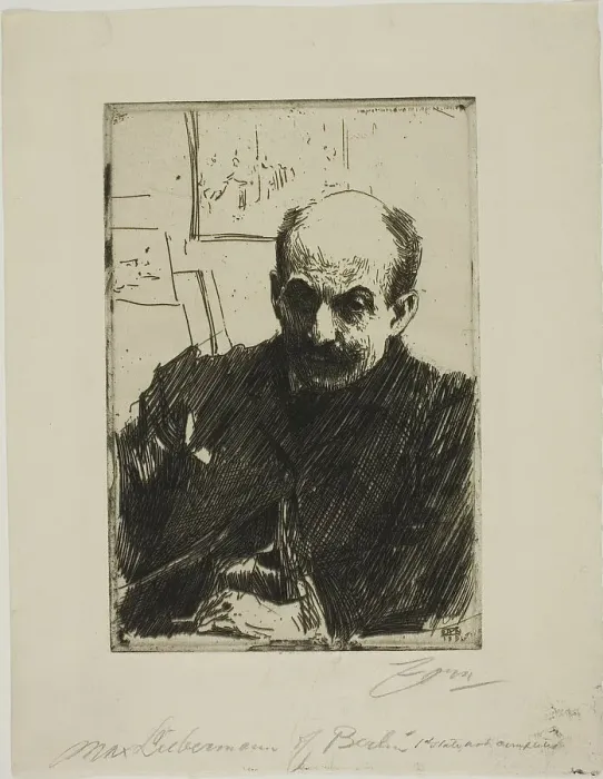 Framed Print : Max Liebermann, 1891. Creator: Anders Leonard Zorn Framed Print : Max Liebermann, 1891. Creator: Anders Leonard Zorn