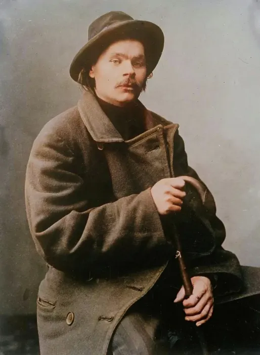Framed Print : Maxim Gorky, seated with heavy coat on, 1910. Creator: Bain News Service Framed Print : Maxim Gorky, seated with heavy coat on, 1910. Creator: Bain News Service