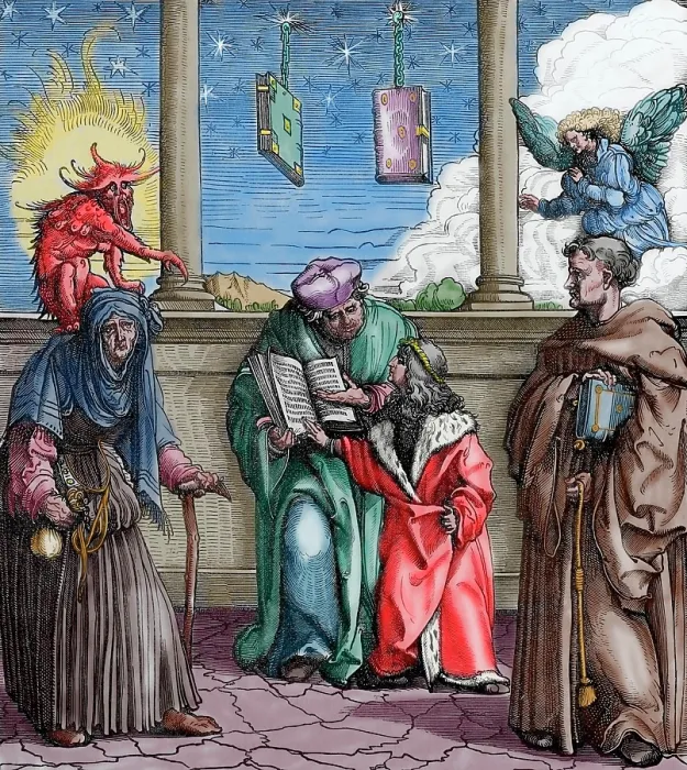 Framed Print : Maximilian I as a child learning black magic, (1885). Creator: Unknown Framed Print : Maximilian I as a child learning black magic, (1885). Creator: Unknown
