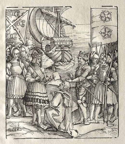 Maximilian Makes Peace with Henry VII. Creator: Peter Flotner (German, 1485-1546)