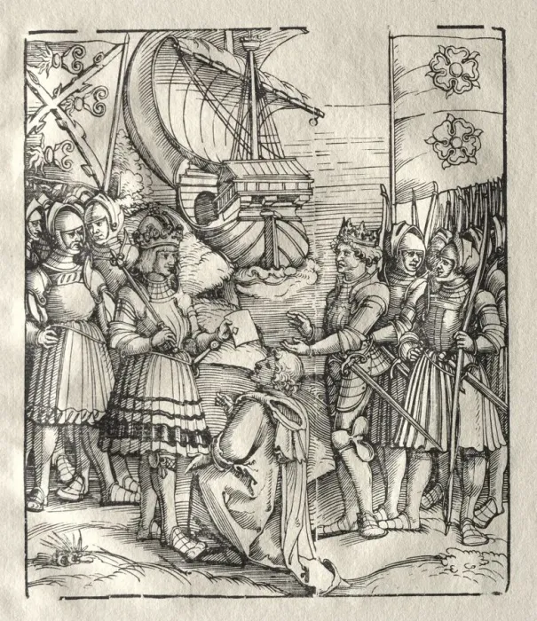 Framed Print : Maximilian Makes Peace with Henry VII. Creator: Peter Flotner (German, 1485-1546) Framed Print : Maximilian Makes Peace with Henry VII. Creator: Peter Flotner (German, 1485-1546)