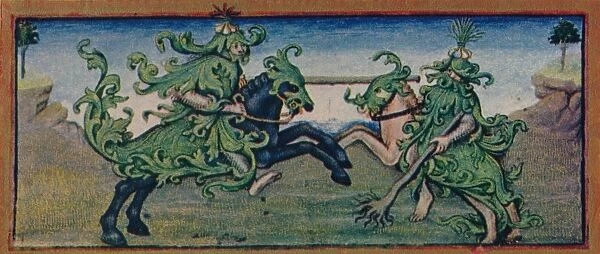 May - wild men jousting, 15th century, (1939). Creator: Robinet Testard