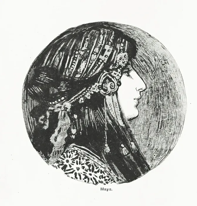 Framed Print : Maya, 1896. Creator: Amy Sawyer Framed Print : Maya, 1896. Creator: Amy Sawyer