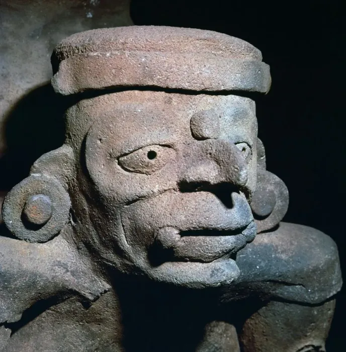 Framed Print : Detail of a Mayan pottery incense burner, 8th century Framed Print : Detail of a Mayan pottery incense burner, 8th century