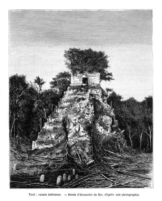 Framed Print : Mayan ruins, Tikal, Guatemala, 19th century. Artist: Alexandre de Bar Framed Print : Mayan ruins, Tikal, Guatemala, 19th century. Artist: Alexandre de Bar