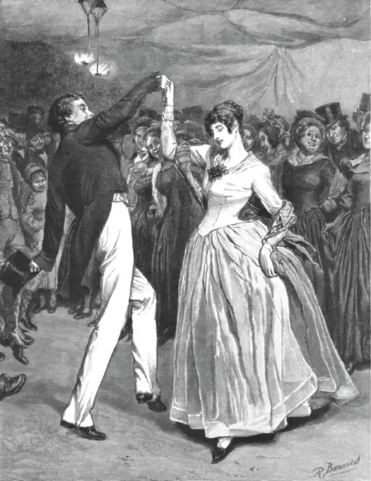 Framed Print : The Mayor of Casterbridge, by Thomas Hardy. A dance with Elizabeth Jane, 1886. Creator: Robert Barnes Framed Print : The Mayor of Casterbridge, by Thomas Hardy. A dance with Elizabeth Jane, 1886. Creator: Robert Barnes