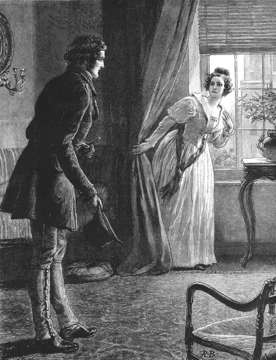 Framed Print : The Mayor of Casterbridge, by Thomas Hardy. The Man before her was not Henchard, 1886. Creator: Robert Barnes Framed Print : The Mayor of Casterbridge, by Thomas Hardy. The Man before her was not Henchard, 1886. Creator: Robert Barnes