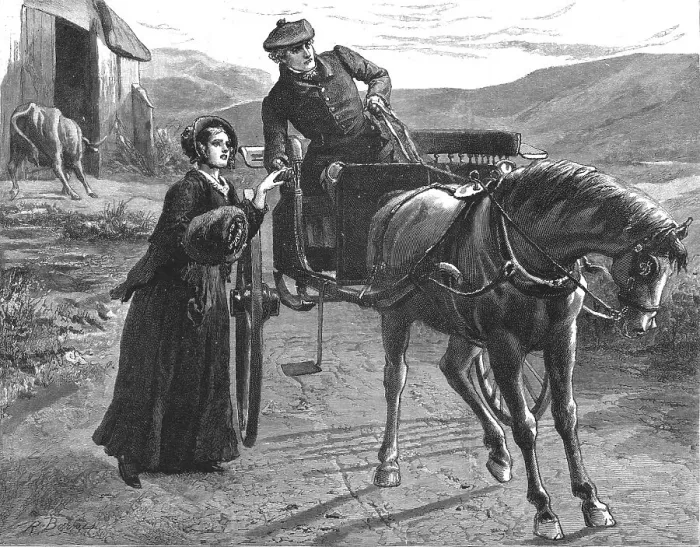 Framed Print : The Mayor of Casterbridge, by Thomas Hardy. She has gone on with Mr Henchard, you say, 1886. Creator: Robert Barnes
